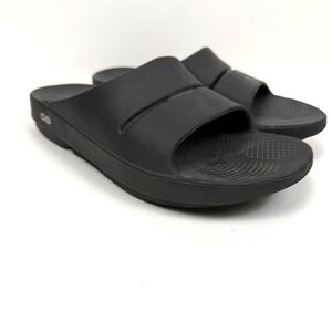 Oofos Recovery Slide Sandals Running Comfort Cushy Black Mens Size 8 Womens 10